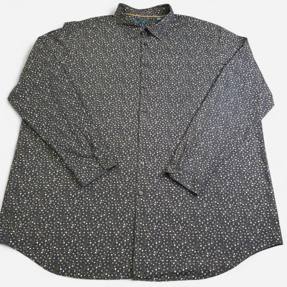 Perry Ellis Stretch men’s size 3XLT Dark Floral Button-down Shirt